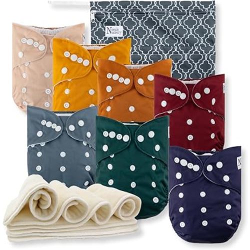 Nora's Nursery Cloth Diapers | 7 Pack | Waterproof,Reusable and Washable
