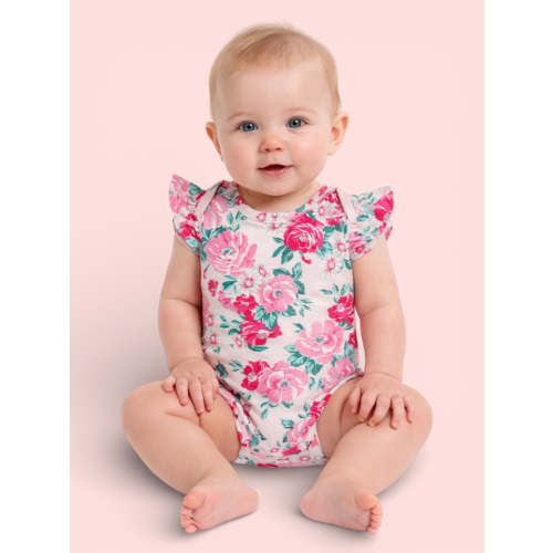 Ruffle Sleeve Bodysuit, Pink Splendor