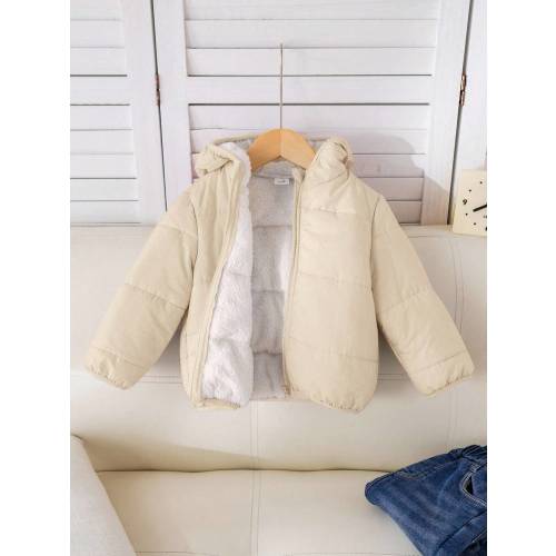 SHEIN Baby Girls Cute Thermal Lined Hooded Padded Coat, Versatile For Outdoor Wear, Autumn/Winter | SHEIN USA