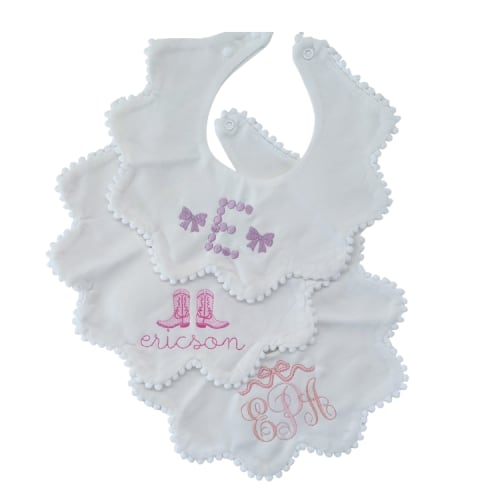 Scallop Baby Bib Trio Set