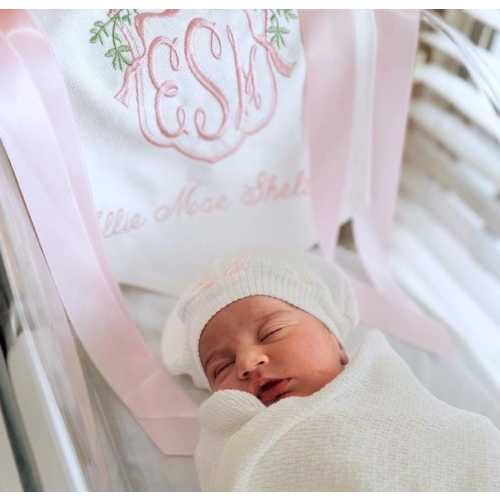 Baby Name Banner | Girl Hospital Announcement | New Baby Birth Sign | Name Reveal | Custom Handmade Embroidery