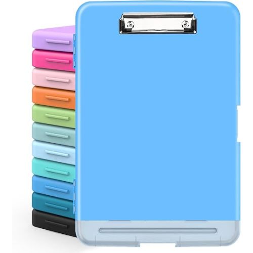 Sooez Clipboards with Storage, High Capacity Clip Boards 8.5x11 with Storage, Heavy Duty Nursing Clipboard Folder, Plastic Clipboard with Pen Holder for Women Teachers Work, School & Office Supplies
