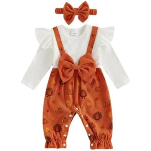 YINGISFITM Newborn Baby Girl Clothes Long Sleeve Fack Two Piece Romper