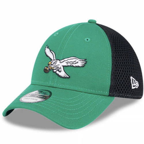 Philadelphia Eagles New Era Adjustable Toddler KELLY Evergreen 2T Neo JR 39THIRTY Hat - 59034448