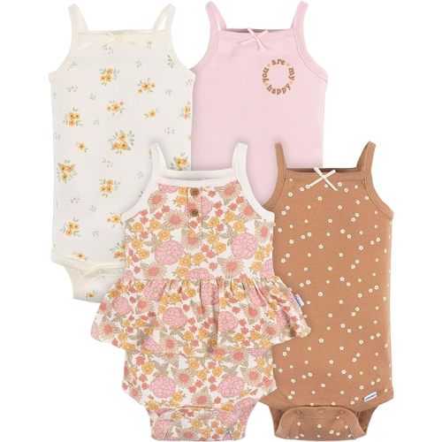 Gerber Baby Girls Multi-Pack Sleeveless Onesies Bodysuit