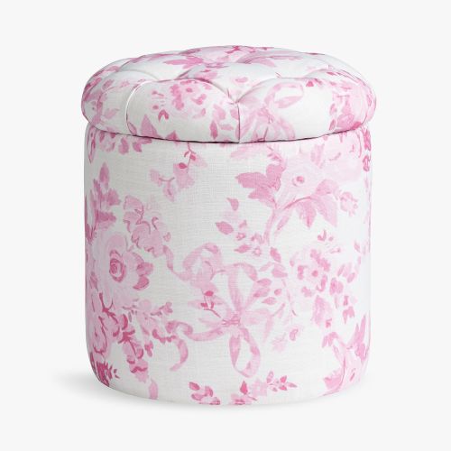 LoveShackFancy Tufted Round Storage Ottoman