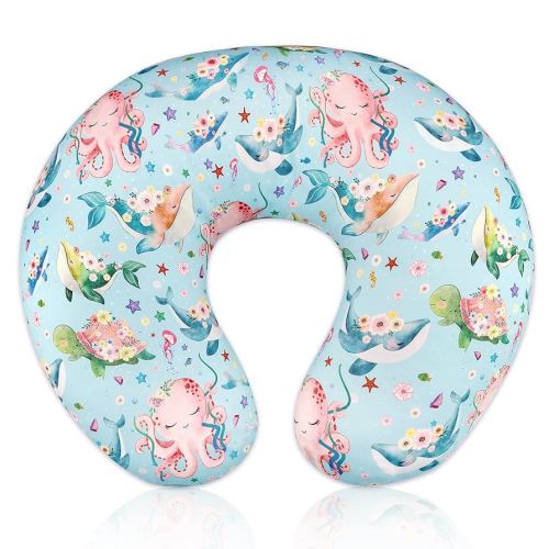 Nursing Pillow Cover Stretchy Removable Cover for Breastfeeding Pillows, Ultra Soft Comfortable Slipcover for Baby Girl and Boy, Ocean World