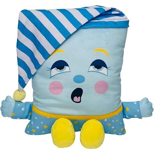 PJ Sandman Plush - 2-in-1 Toy & Pillow, 80's Nostalgic Plush Pal Reimagined, Soft Stuffed Rectangular Character, Cozy Nap & Play Design