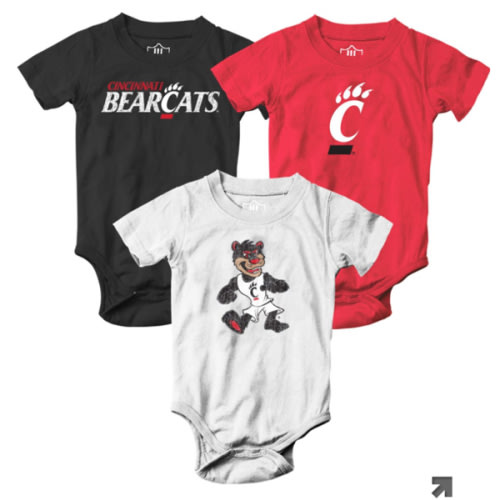 University of Cincinnati Infant Bodysuit 3-Pack