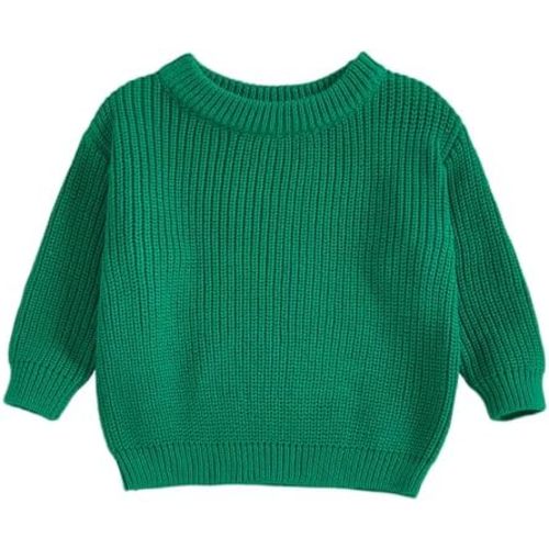 fhutpw Baby Boy Girl Pullover Sweater 3 6 12 18 Months Knit Clothes Unisex Toddler 2T 3T 4T Fall Winter Warm Long Sleeve Tops
