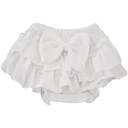 RUKOSU Baby Girls Bloomer Skirt Shorts Bowknot Cotton Gauze Ruffle Diaper Cover Shorts Briefs Cute Bloomers Underpants