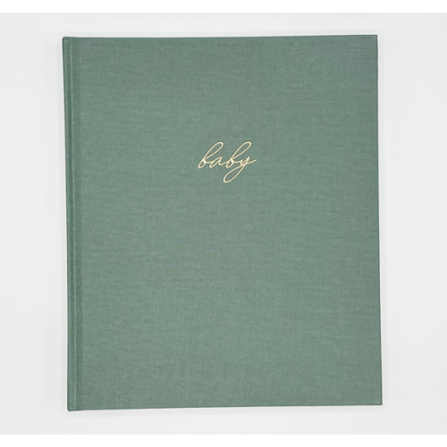 Linen Baby Book - Sage