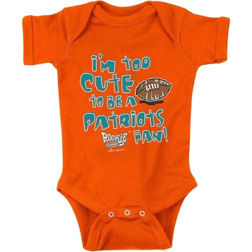 Smack Apparel Miami Football Fans. I'm Too Cute to be a Patriots Fan! Onesie or Toddler Tee (NB-7T)