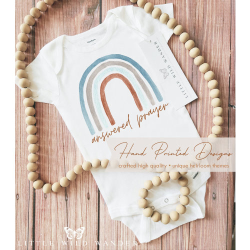 Answered Prayer Rainbow Baby Onesie ® or Shirt: Newborn Gift, Birthday Outfit
