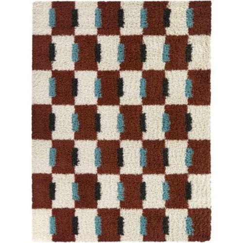 Balta Rugs 5'3"x7' Hammes Geometric Shag Area Rug Rust