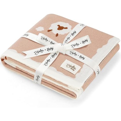 Luxe Merino Wool Cotton Baby Blanket Ultra-Soft, Temperature-Regulating Swaddle Blanket for Newborns, Receiving Blanket, and Nursery Throw 29.5" x 37.4", Machine Washable