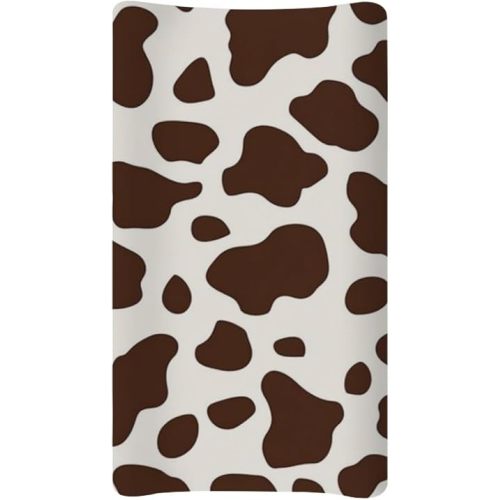 Cow Print Diaper Changing Pad Cover for Baby Soft Changing Mat Cover Infant Newborn Changing Table Sheet Fitted 32”x16” Changing Pad Covers