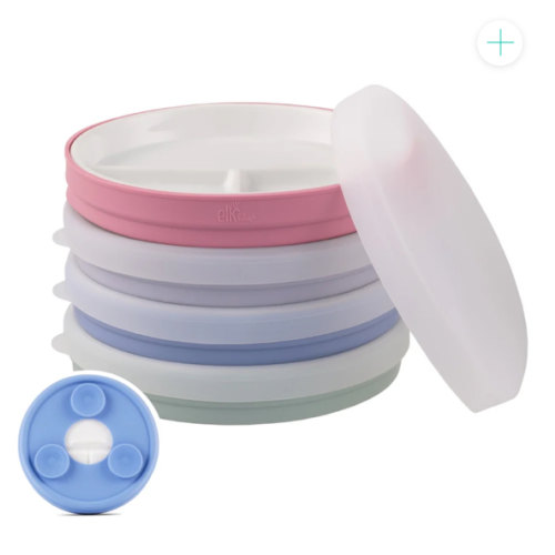 6.7"/16cm Porcelain Divided Plates Suction Sleeve + Lids