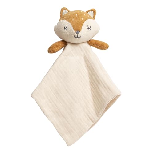 Pearhead Fox Baby Lovey – Organic Cotton Muslin Security Blanket, Woodland Plush Snuggle Toy Helps Self-Soothing, Breathable & Soft, Gender-Neutral Newborn Gift for Boys and Girls, 0+ Months