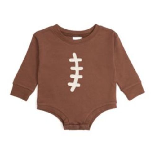 Football Lace Patch Long Sleeve Romper - Baby
