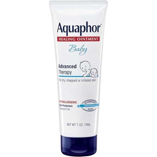 Aquaphor Baby Healing Ointment Advanced Therapy Skin Protectant, Dry Skin and Diaper Rash Ointment, 7 Oz Tube