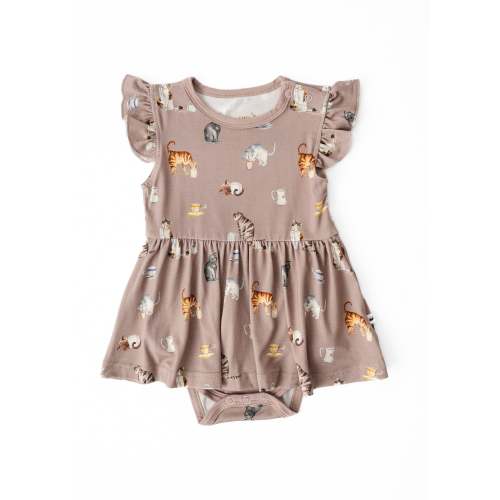 Cats and Coffee Flutter Dress – Little Crowns & Capes