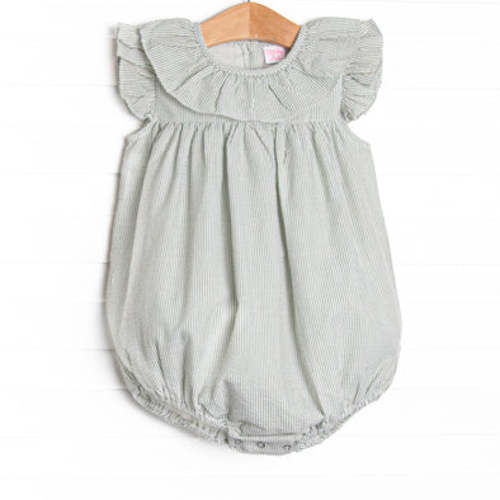 Simple Seersucker Ruffle Bubble, Sage Green – Stitchy Fish