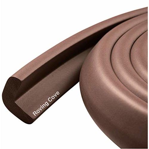 Roving Cove HeftyFit Edge Protector for Baby Proofing (6ft Large Edge Only), Heavy-Duty Soft Rubber Foam Furniture Edge Bumper Guards, Desk Edge Cushion, Wall Corner Covers, 3M Adhesive, Coffee Brown