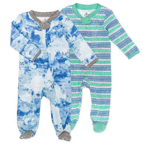 The Honest Company® Size 3-6M 2-Pack Watercolor World Organic Cotton Sleep & Plays