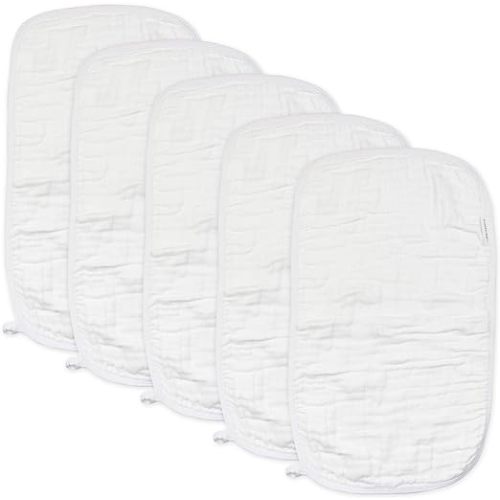 HonestBaby Baby Organic Cotton Multi-layer Burp Cloths Multipack, Bright White, One Size