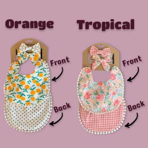Reversible Baby Bibs Bib Headband Sets Vintage Baby Bibs - Etsy