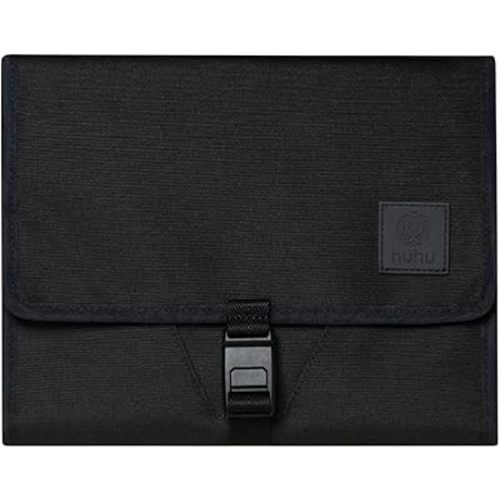 Huhu Baby Changing Wallet – Compact, Portable Diaper Changing Pad for Travel – Easy to Clean, Foldable Changing Mat – Must Have Diaper Bag Accessory for New Parents (Midnight Black)