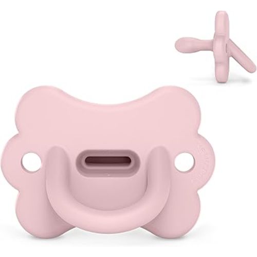 Color Essence SX PRO Silicone Butterfly Baby Pacifier 1Pk, Made with 100% Soft Silicone, Baby Essentials Perfect for Breastfeeding Babies, Designed in Spain, 0-6 Mths, Rosewater