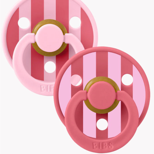 BIBS STUDIO 2 Pack Block Pacifiers - Baby Pink Coral Mix – Bibsworld store US