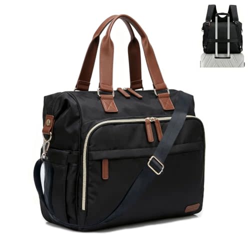 Diaper Bag Backpack Mommy Bag Large Capacity Diaper Backpack Travel Essential Baby Diaper Bag for Mom and Dad, Black (Black)