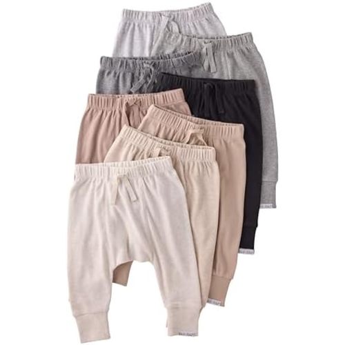 Unisex-Baby Jordan 8-Pack Jogger Pants 100% Organic Cotton Bottoms for Boys & Girls