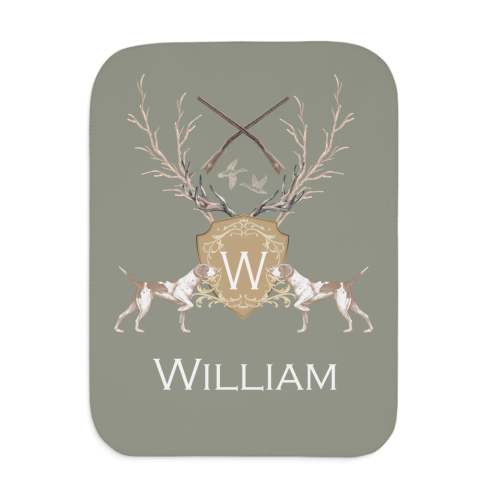 Sherpa Minky Blanket | Antler Crest