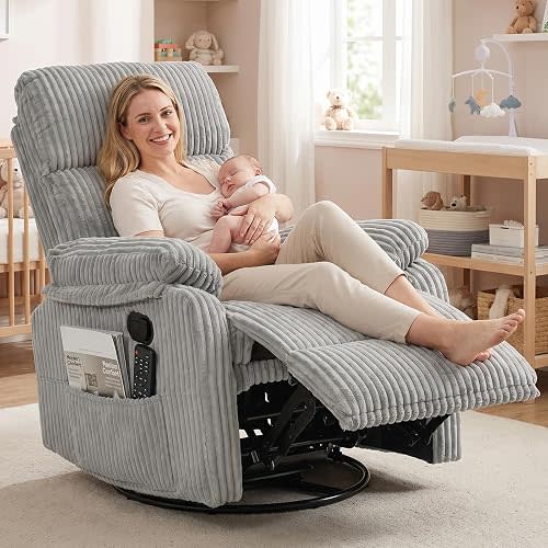 HRVEOCEI Manual Small Recliner Rocking Chair for Nursery/Relaxation