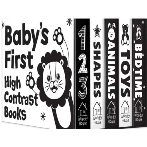 Baby’s First High-Contrast Books Boxed Set [Box Set of 5] - Age Group: 0+ / Black and White Tummy Time Books /Illustrated Board Book for Kids/Toddlers / (High Contrast Board Books)