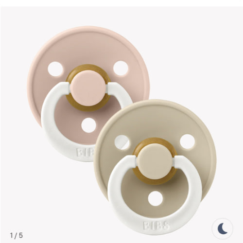 BIBS Colour GLOW 2 Pack Pacifiers - Blush and Vanilla – Bibsworld store US