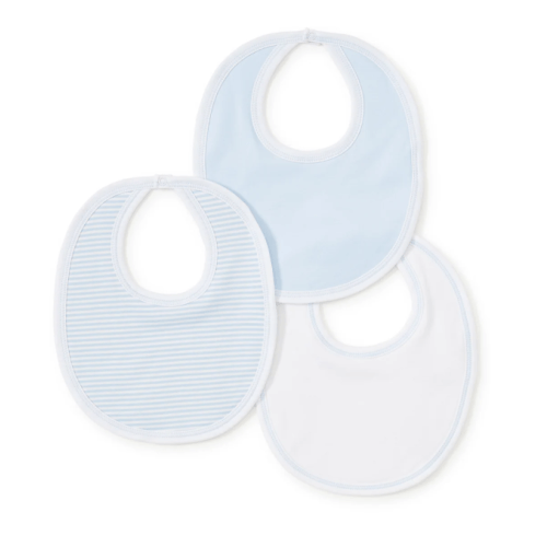 Blue Stripe 3 Pack Bib Set w/ Tulle Bag