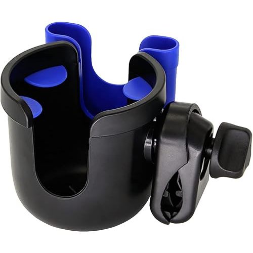 Universal Cup Holder, Stroller Cup Holder with Phone Holder, Stroller Accessories, Bike Water Bottle Holder, Treadmill, Wheelchair(Royal)
