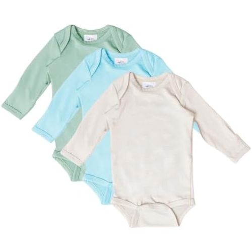 Baby Long Sleeve Onesie Bodysuits (3-Pack), Infants Onesies for Boys Girls, Snap Closure for Newborns