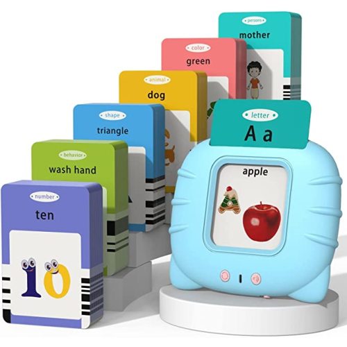 Spanish & English Talking Flash Cards for Toddlers 1 2 3 4 5 6, Audible Toys for Kids to Learn Spanish - 258 Cards and 516 Words(Pink)