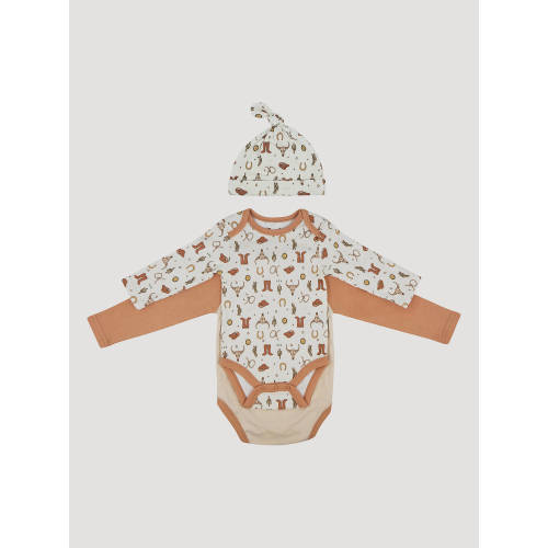 Wrangler Baby Bodysuits & Hat Set