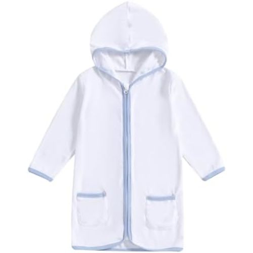 Nituyy Toddler Girls Boys Swim Cover Up Terry Cloth Swimsuit Coverup Wraps Zipper Bathing Suit Pool Beach Poncho Cover-Ups