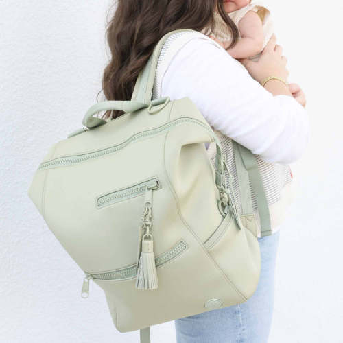 Weslie Diaper Backpack in Matcha | Caden Lane