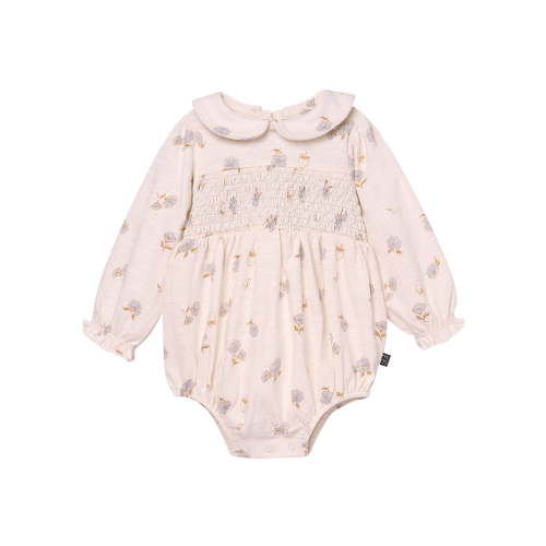 Modern Moments by Gerber Baby Girl Smocked Long Sleeve Bubble Romper, Sizes 0/3 Months - 24 Months