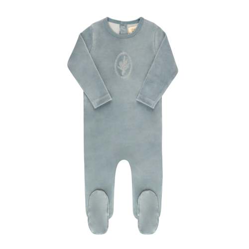 Velour Center Floral Collection - Footie