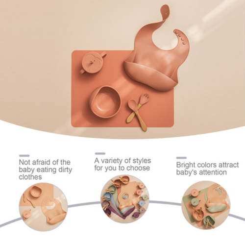 VENETIO 6pcs Baby Feeding Tableware BPA Free Silicone Bowl Bib Placema – Venetio